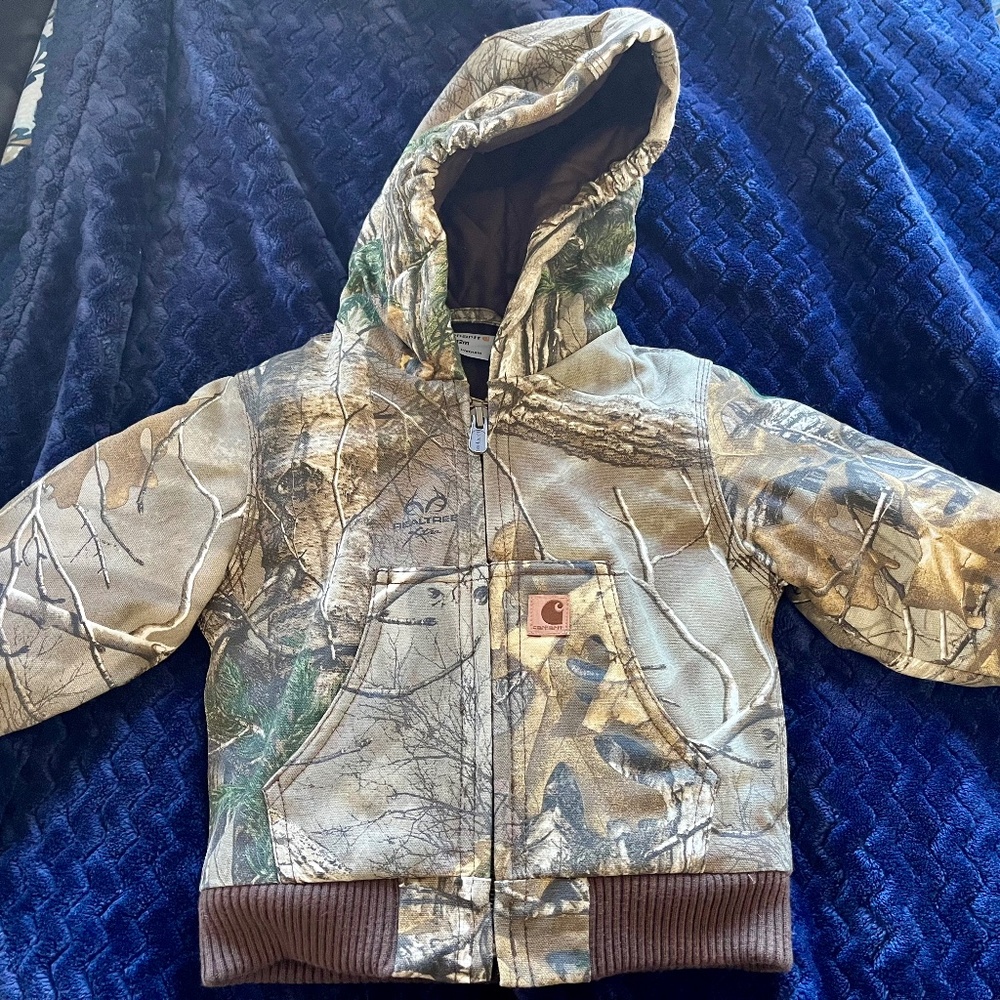 Carhartt Boys' Active Jac Flannel Quilt Lined Jacket Coat